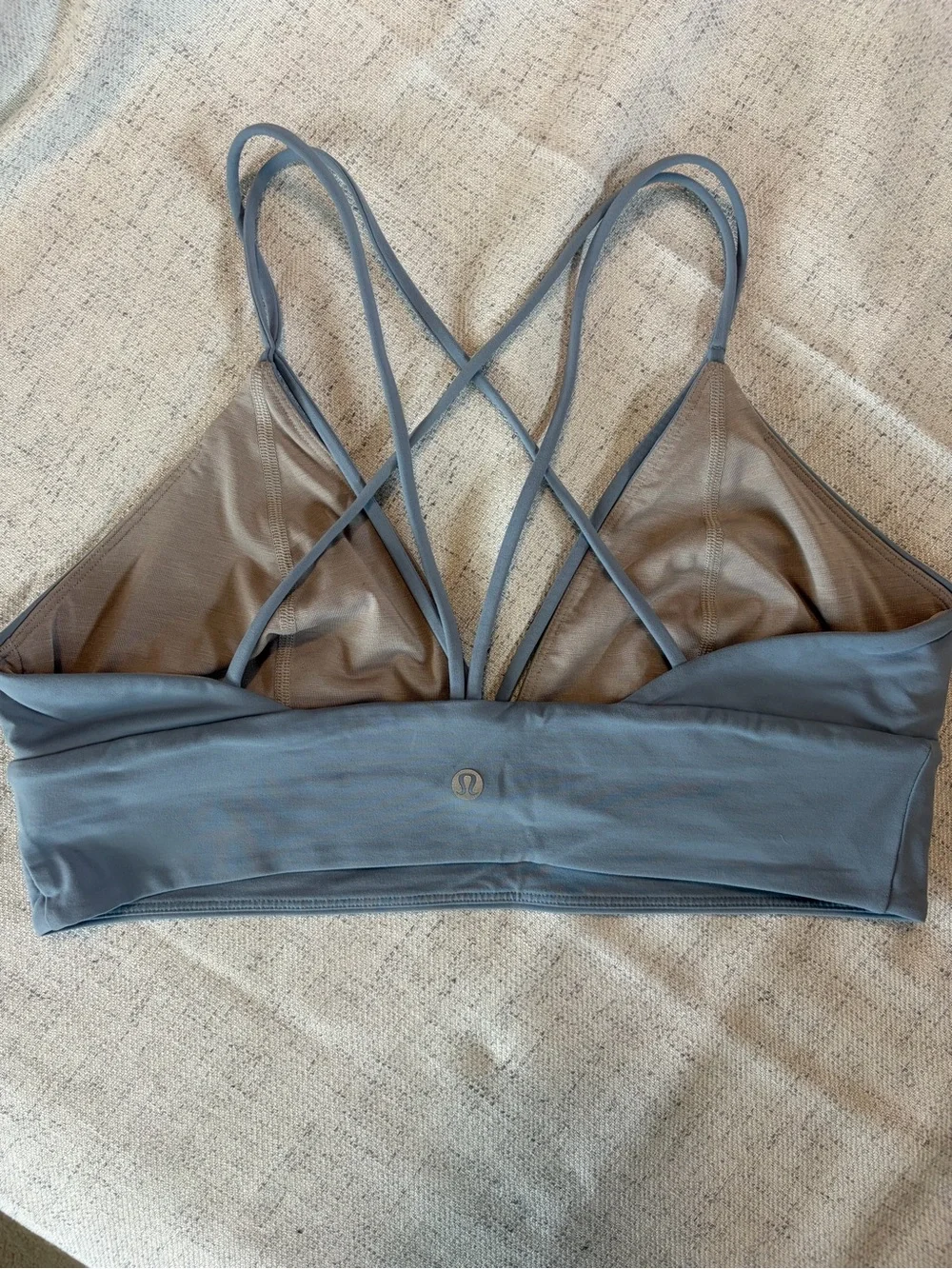 Pushing Limits Lululemon Strappy Sports Bra in Dusty Blue Size 12 EUC